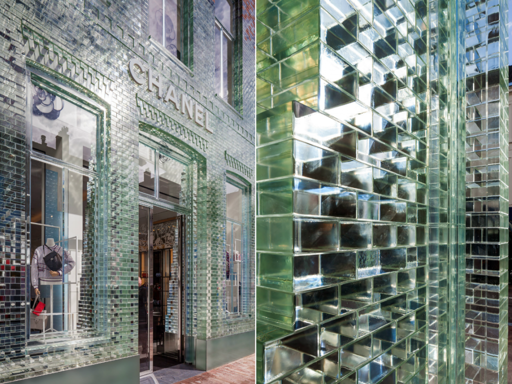 非凡的 chanel荷兰旗舰店,玻璃砖替掉老砖头,比混凝土