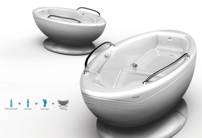韩国设计师发明新型节水浴缸
