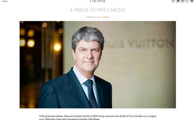 Louis Vuitton 第一功臣Yves Carcelle 去世