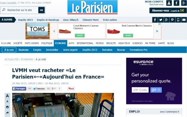 LVMH 集团洽购法国《巴黎人报》，进一步扩张媒体版图