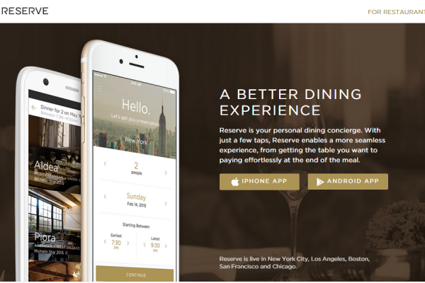 Reserve：获 Google、好莱坞明星投资的高端餐厅预订 App