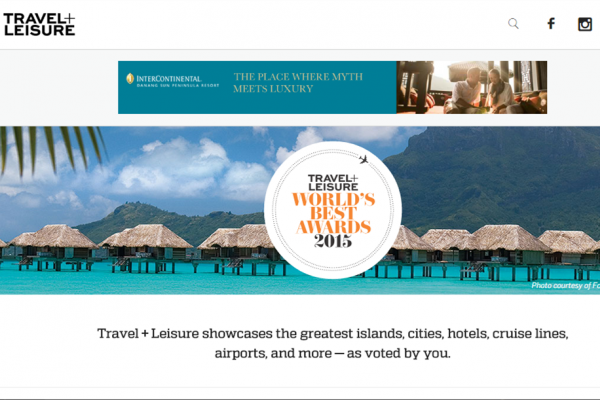 《悦旅Travel+Leisure》2015年度全球 5佳旅行社