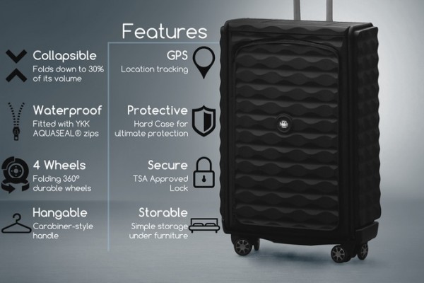 Néit：一款不用时能折叠的行李箱，厚度最小不到8厘米！