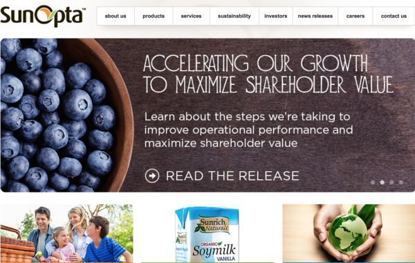 加拿大有机食品公司 SunOpta 获 Oaktree Capital 8500万美元投资
