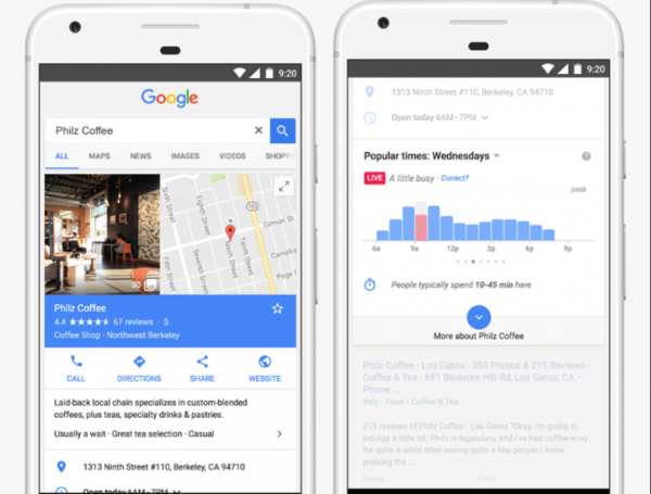 Google 搜索和地图功能再升级，告诉你节假日哪家商店人挤人！