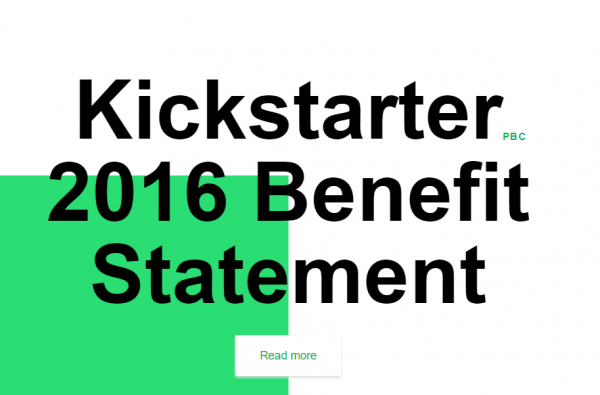 作为“公益组织”的美国众筹平台 Kickstarter 发布第一份社会贡献报告
