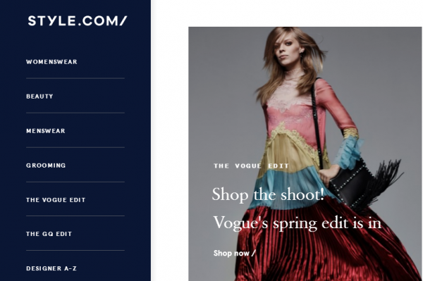 康泰纳仕旗下知名时尚资讯网站 Style.com 转型内容电商