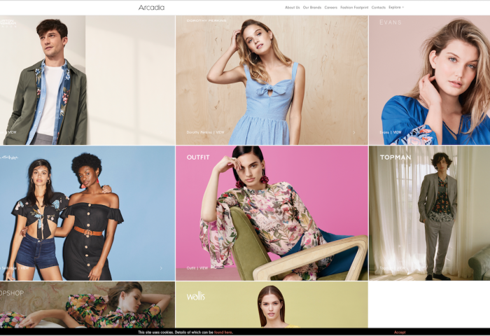 Topshop母公司、英国时尚零售集团Arcadia上财年销售额利润双下滑，线上销售额两位数增长