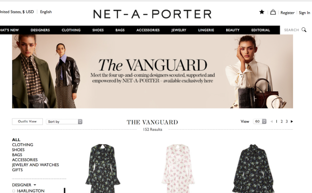 英国奢侈品电商 Net-a-Porter 将推出设计师孵化平台 Vanguard
