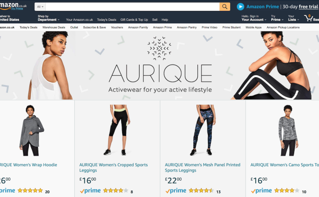 亚马逊推出自有运动时尚品牌 Aurique，主打高性价比