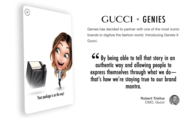 让你的数字化身穿上全套的 Gucci：虚拟形象服务商 Genies 将奢侈品类独家经营权授予 Gucci