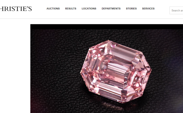 Harry Winston 以5000万美元拍得一颗18.96克拉艳彩粉钻，创下历史新高