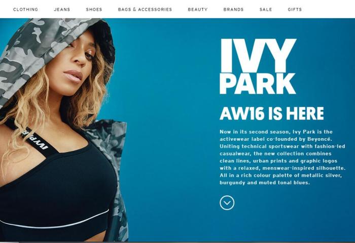 歌坛天后碧昂斯买断 Topshop老板在运动时尚品牌 Ivy Park 所持的另一半股权