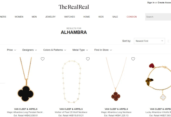 美国二手奢侈品平台 The RealReal 年度最受欢迎的珠宝和手表品牌：梵克雅宝、爱彼表