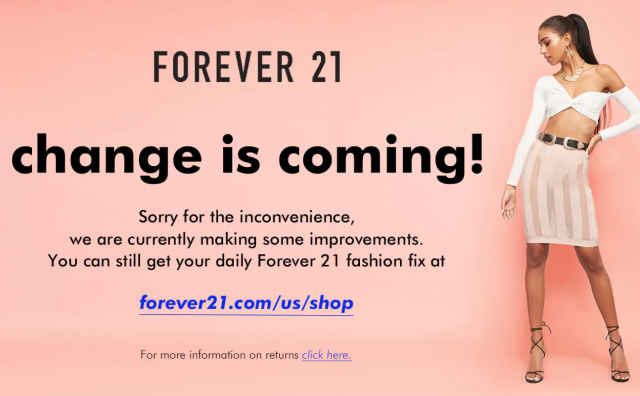 传：Forever 21 聘请重组顾问，希望通过关闭门店与贷款来避免申请破产保护