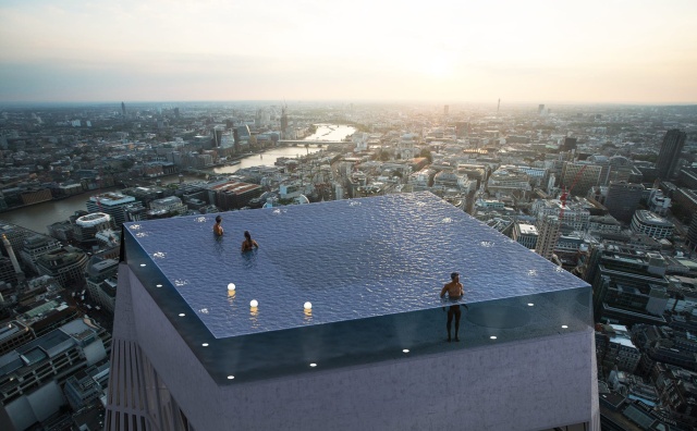 全球首座360度全景屋顶无边泳池将落户伦敦