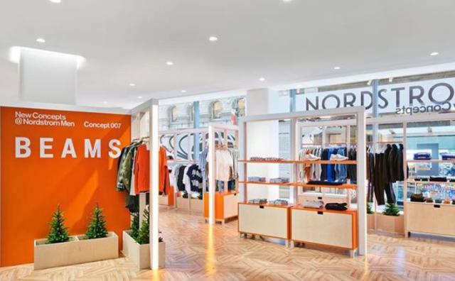 日本历史最悠久的买手店 Beams 在美国高端百货 Nordstrom 内开设男装快闪店