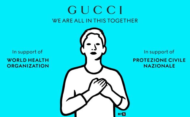 Gucci把”7千万粉丝”交给世卫组织、Armani全力转产防护服、Ralph Lauren和Valentino创始人捐款抗疫