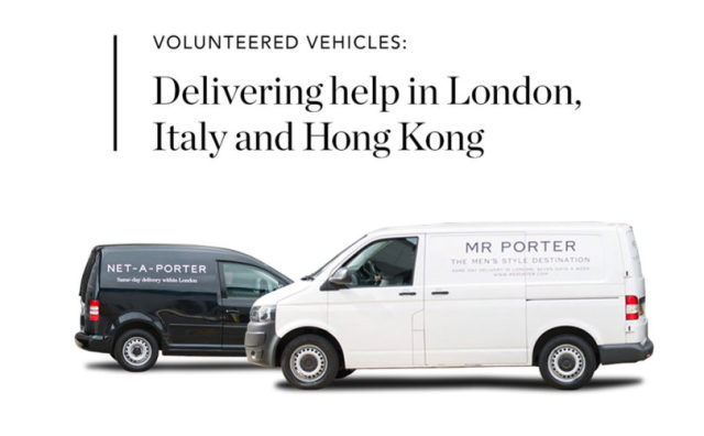 奢侈品电商 YNAP 派出志愿车队支援英国、意大利和中国香港的慈善组织