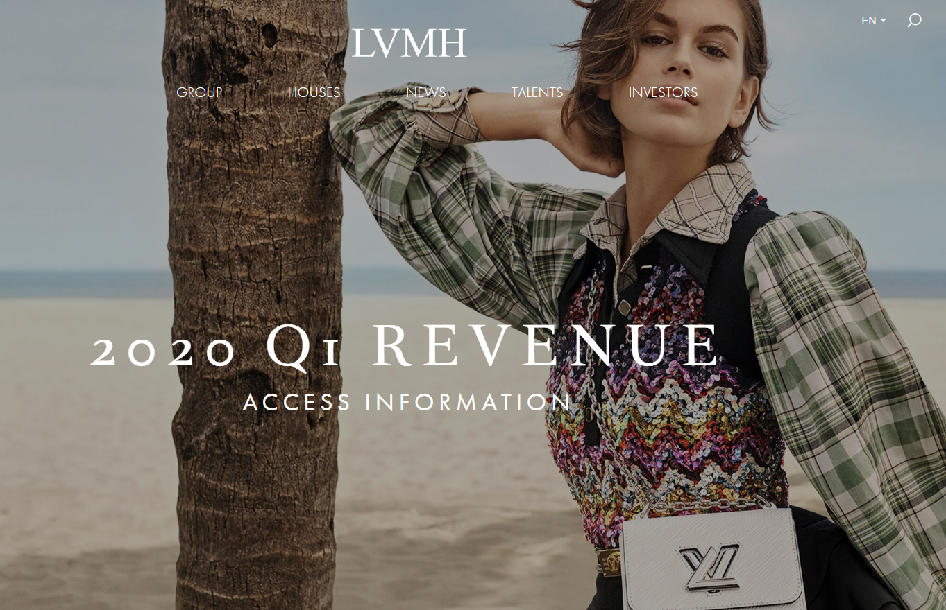 LVMH集团一季度销售额同比下滑15%，线上业务增长强劲
