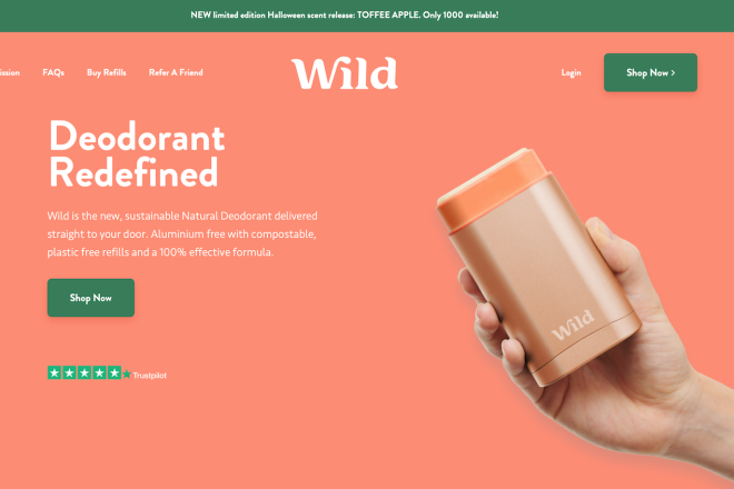英国天然香体剂创业品牌 Wild Cosmetics 完成200万英镑种子轮融资