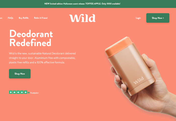 英国天然香体剂创业品牌 Wild Cosmetics 完成200万英镑种子轮融资