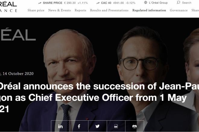 经过18个月的遴选，欧莱雅集团任命新一届 CEO和副CEO