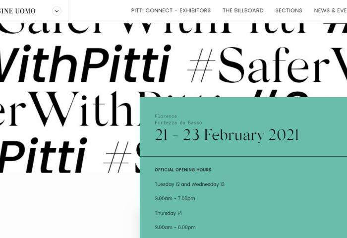 原定明年一月举办的意大利 Pitti Uomo 男装周将延期到二月