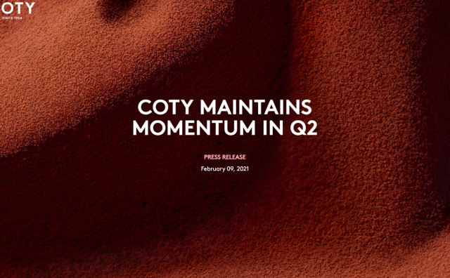 Gucci 和 Burberry 彩妆的中国销售成为Coty集团季报最大亮点：分别增长400%+和48%