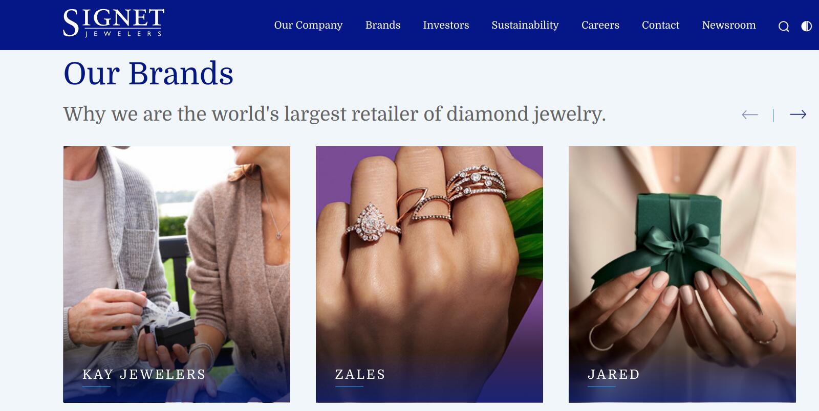 加码线上，全球最大钻石珠宝零售商 Signet 将年销售目标提升至90亿美元