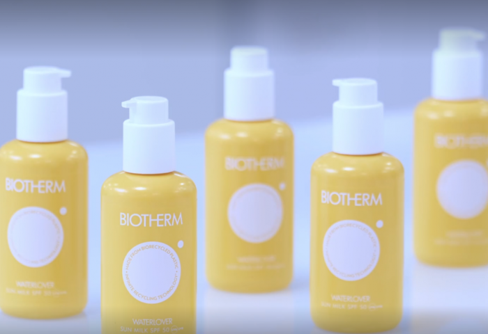 欧莱雅集团推出第一个完全由回收塑料制作的化妆品包装瓶，率先应用于 Biotherm（碧欧泉）