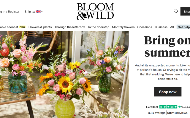 英国鲜花和礼品电商 Bloom & Wild 收购法国同行 Bergamotte