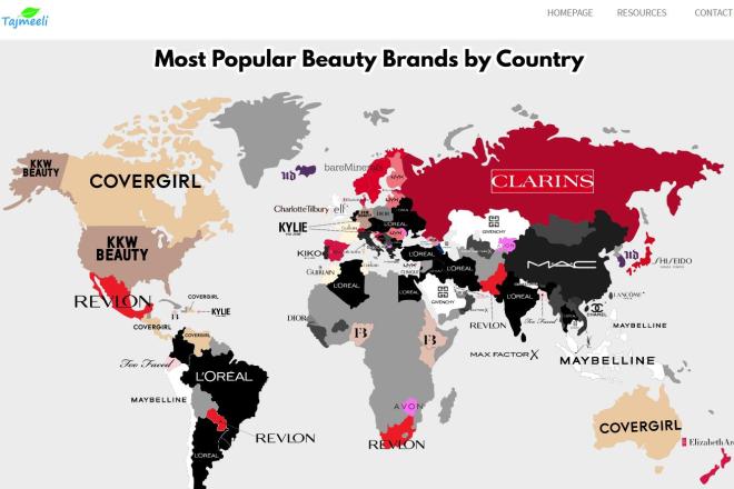 基于Google数据的一项研究显示：巴黎欧莱雅是全球最受欢迎的美容品牌