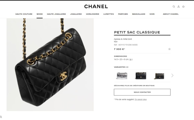 Chanel 今年第二次上调经典手袋价格
