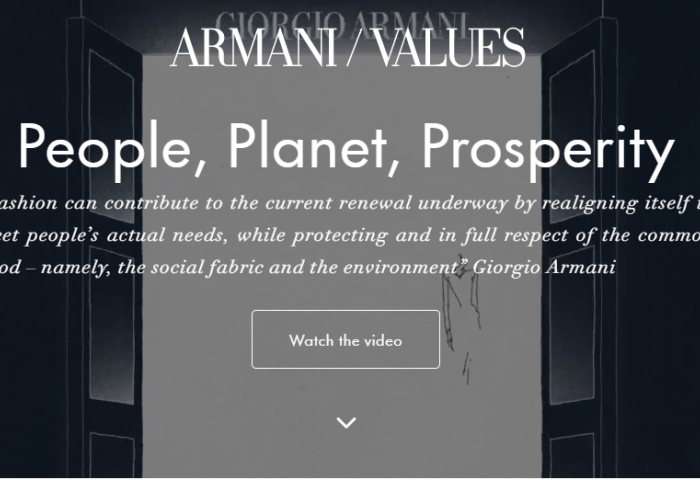 Armani在世界地球日启动“品牌价值观”网站