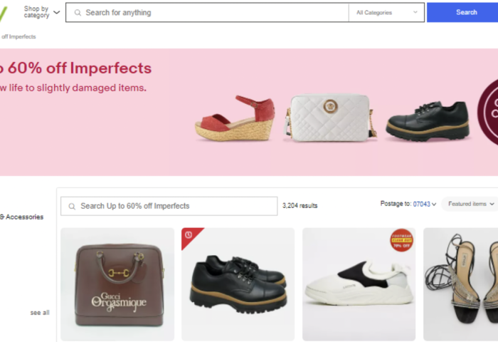 eBay 英国站推出“Imperfects”平台销售全新“轻微瑕疵”时尚商品
