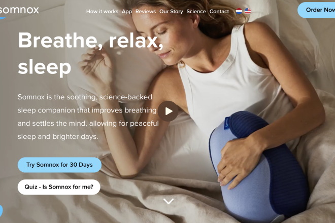 荷兰的Somnox推出智能睡眠抱枕：世界上第一个利用生物反馈技术调整用户呼吸的产品