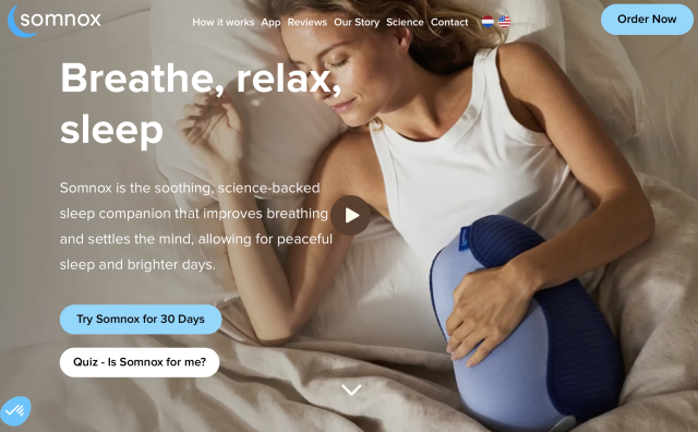 荷兰的Somnox推出智能睡眠抱枕：世界上第一个利用生物反馈技术调整用户呼吸的产品
