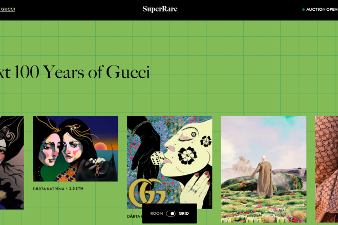 Gucci 联手NFT艺术品交易市场SuperRare推出在线画廊Vault Art Space