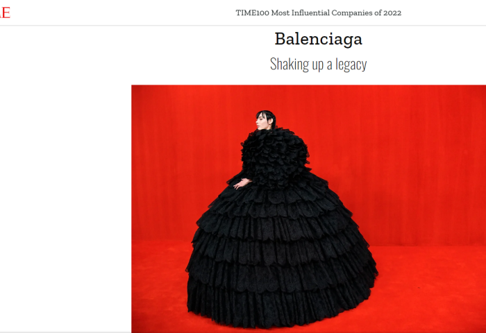 Balenciaga 跻身《时代周刊》最具影响力企业TOP100