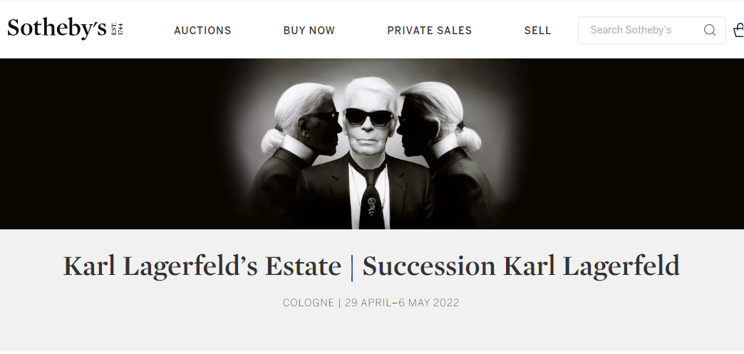 第四场Karl Lagerfeld 遗物线下拍卖会将在巴黎举行，主要拍卖其180幅设计手稿
