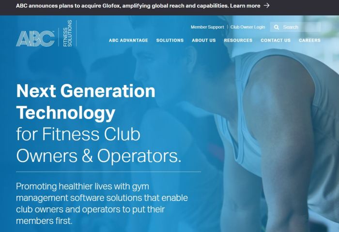 健身服务管理平台 Glofox 被健身业技术服务供应商 ABC Fitness Solutions 收购