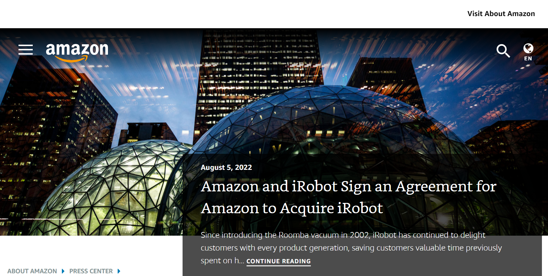 亚马逊以17亿美元的价格收购扫地机器人制造商 iRobot