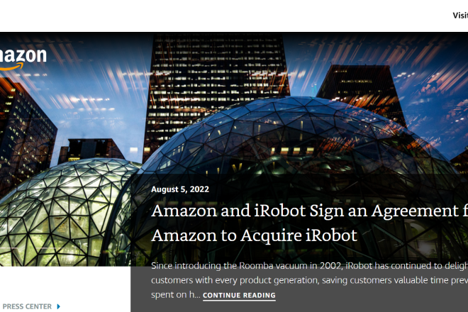亚马逊以17亿美元的价格收购扫地机器人制造商 iRobot