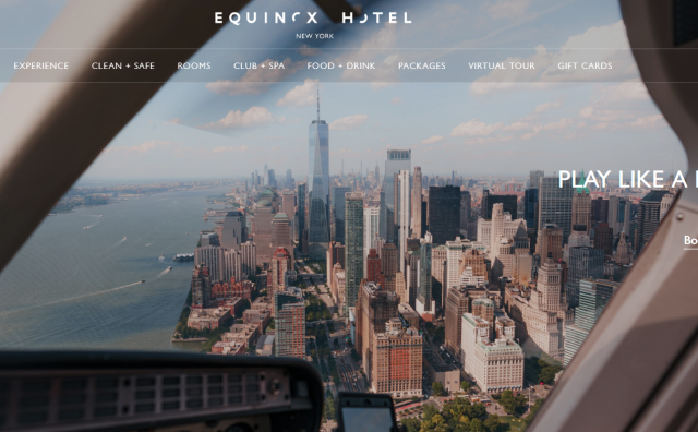 纽约豪华健身房 Equinox 旗下酒店推出美网公开赛定制服务，客人可乘直升机往返于酒店和赛场