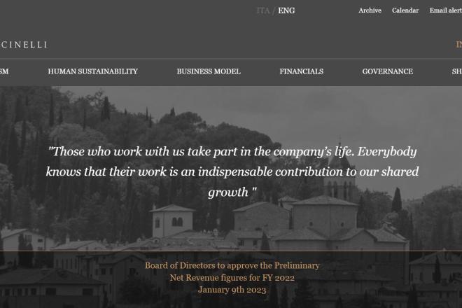 中国销售额呈两位数增长！Brunello Cucinelli 2022年销售额增长近30%，超出预期