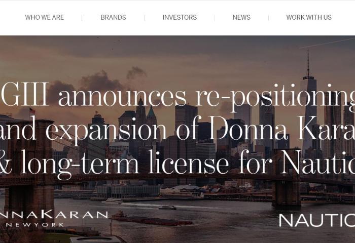 美国时装集团G-III 意图将Donna Karan品牌提升至5亿美元规模，并与 Nautica 品牌签订女性品类长期授权协议