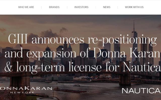 美国时装集团G-III 意图将Donna Karan品牌提升至5亿美元规模，并与 Nautica 品牌签订女性品类长期授权协议