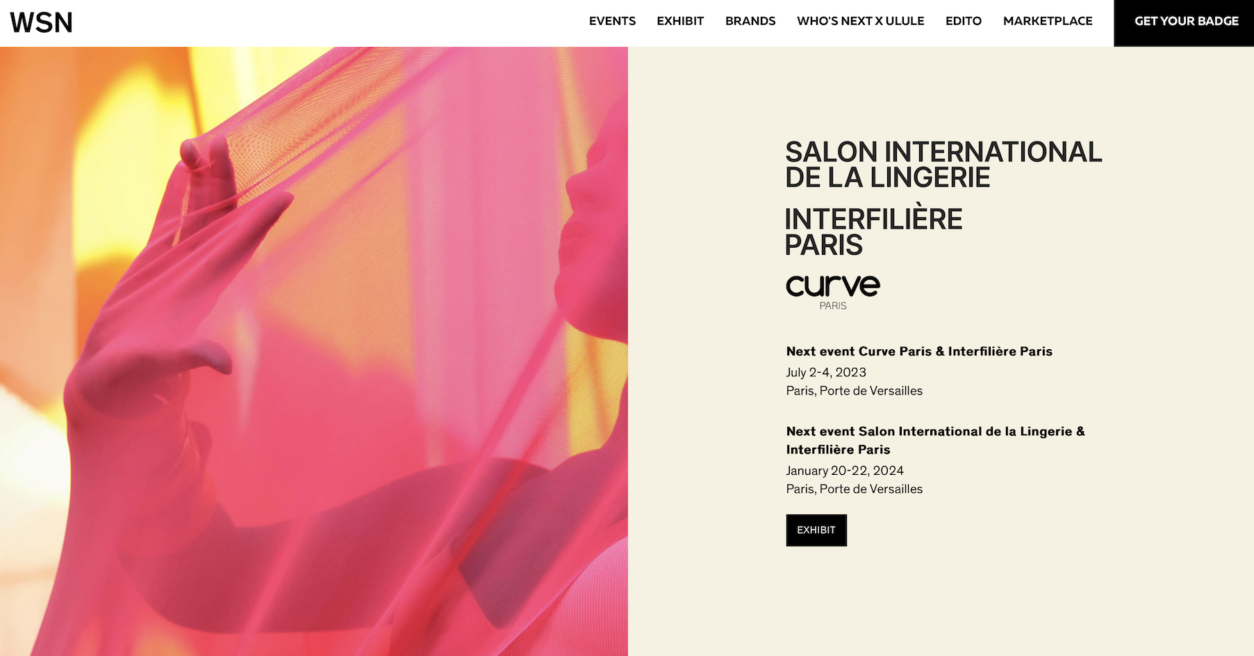 7月举办的巴黎国际内衣展将更名为 Curve Paris 