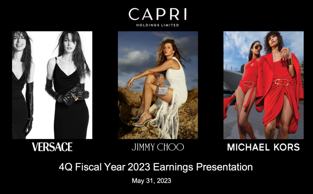 Capri 集团上季度销售收入下滑10.5%但好于预期，Versace和Jimmy Choo表现最佳